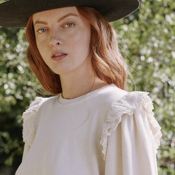 The Great Eyelet Pleat Sleeve Sweatshirt - Picture 2 of 8